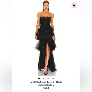 Michael Costello X REVOLVE Alai gown, black tulle, size xs, worn once
